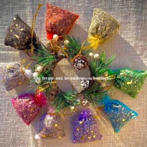 Sachets de fleurs de lavande en organza déco festives